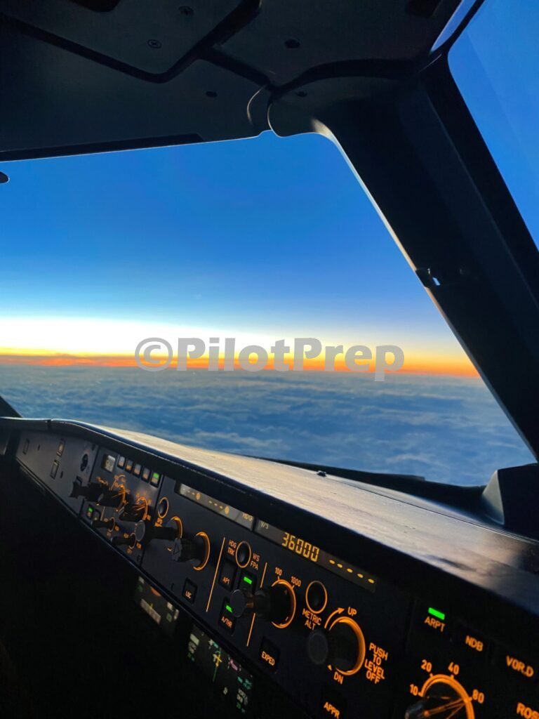 A320 flight deck surfing the clouds